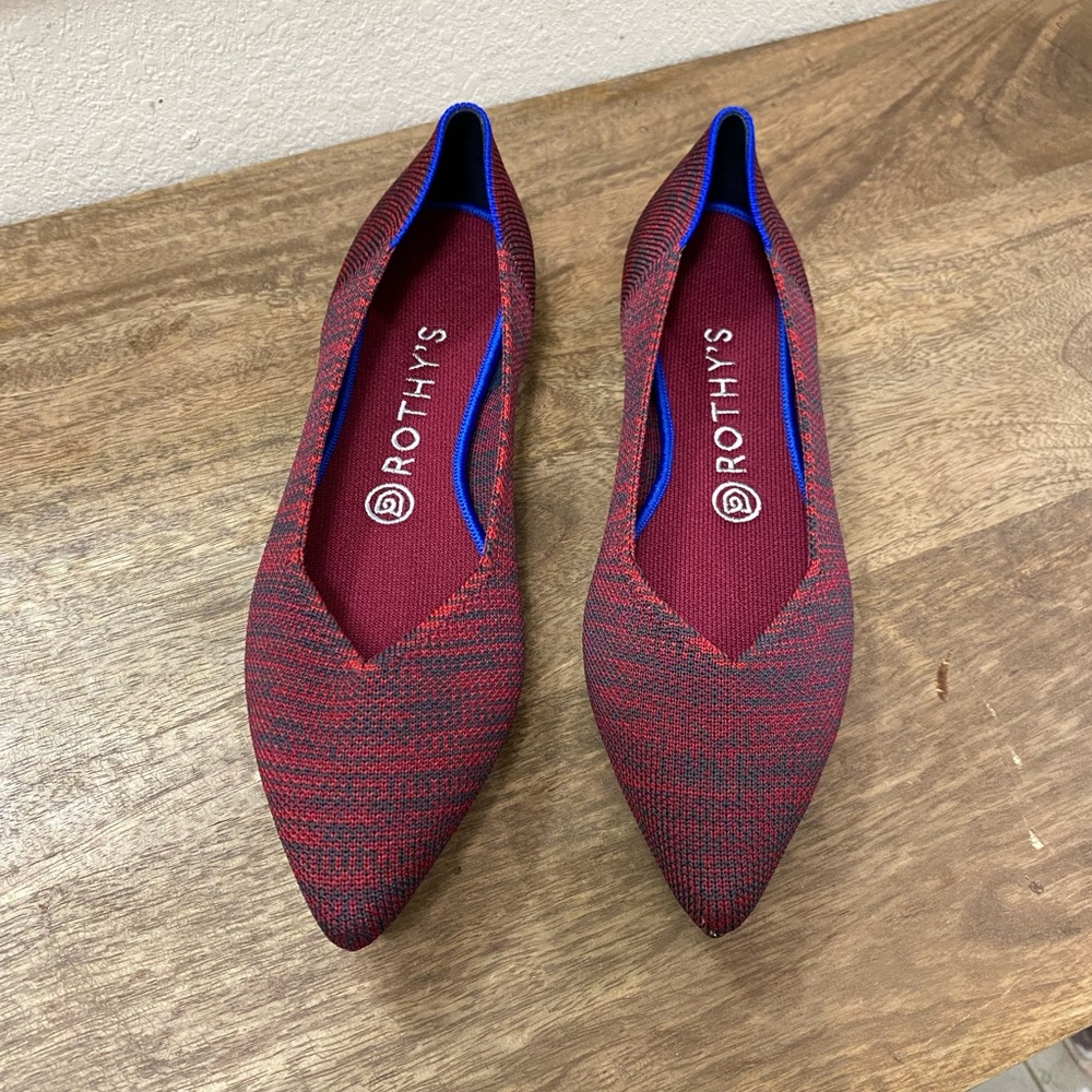 Rothy’s the point Cabernet Herringbone women’s size 8 “NEW”